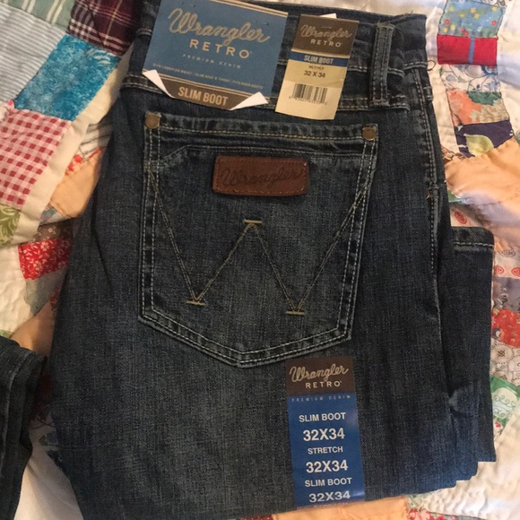 wrangler retro slim boot stretch